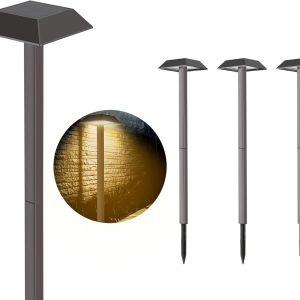 Solar Landscape Pathway Lights Super Bright with 2-in-1 Warm White and Daylight Modes, Solar Lights for Outdoor Path, Sidewalk, Driveway, or Walk Way, Dark Brown(4 Pack)