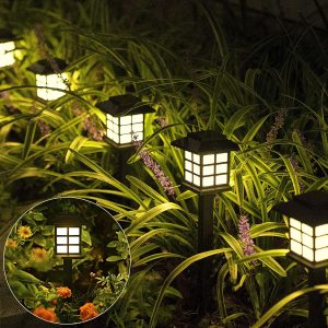 Solar Outdoor Lights,12 Pack Solar Path Lights, Walkway Lights Outdoor, Garden Light, Solar-Powered Pathway Waterproof for Garden, Yard, Landscape and Driveway(Warm White)